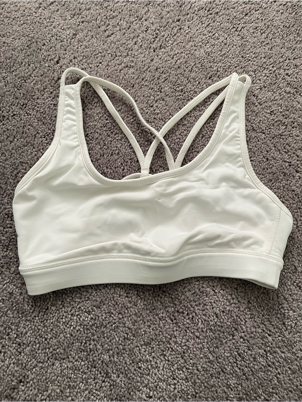 P'tula Cream Double-Strap Crisscross Sports Bra